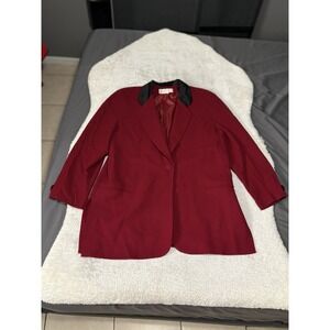 Vintage Christian Dior Women's Red Wool Blazer Coat Size 16 Formal